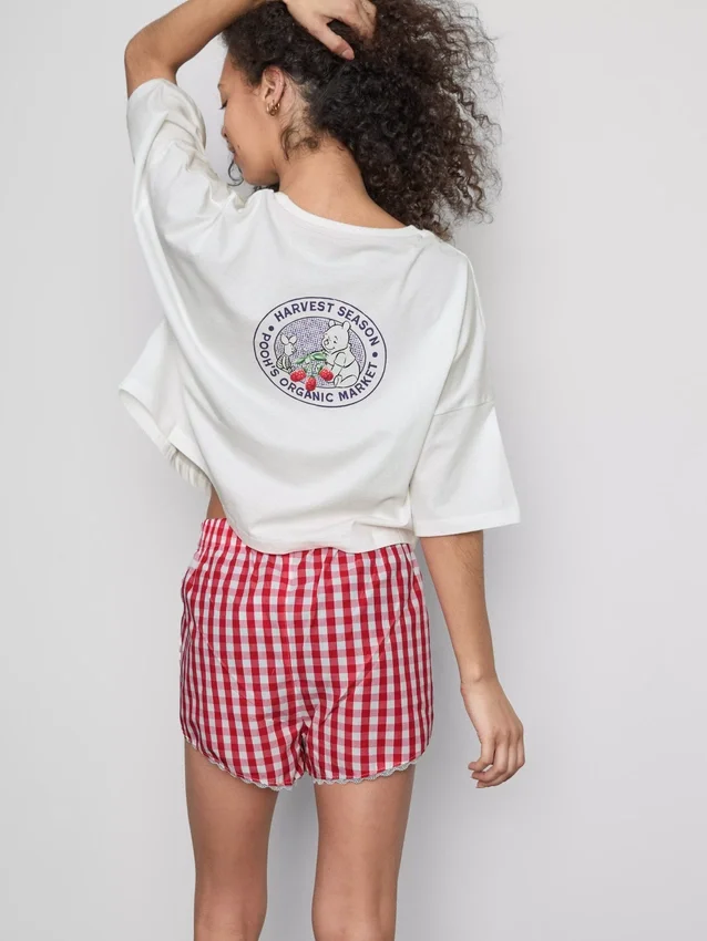 Disney's winnie the pooh gingham shorty pajamas