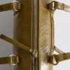 Distressed faux leather bowler bag