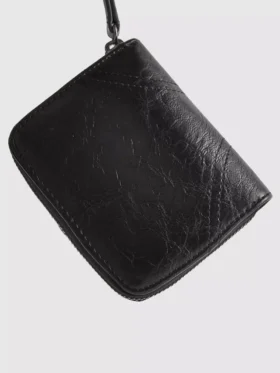 Distressed zip-up purse
