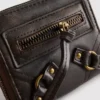 Distressed zip-up purse