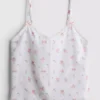Dobby cotton floral pajama cami
