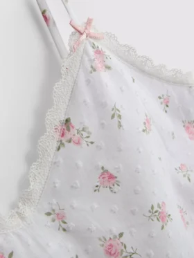 Dobby cotton floral pajama cami