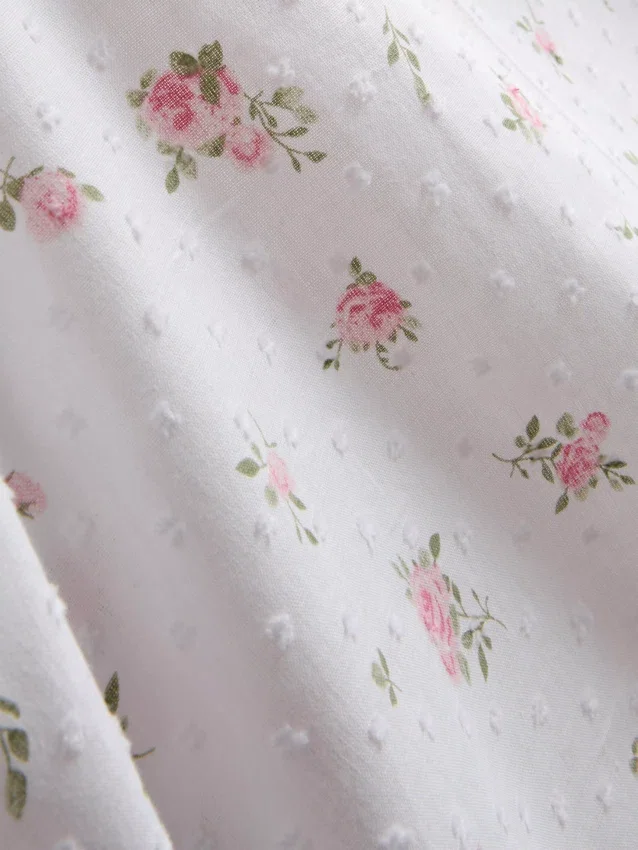 Dobby cotton floral pajama cami