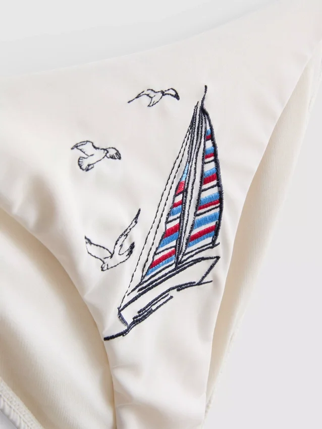 Dolce embroidered tie side bikini bottoms