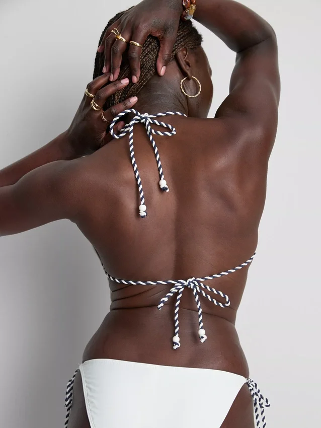 Dolce embroidered triangle bikini top