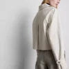 Double-breasted boxy rain jacket
