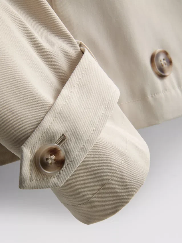 Double-breasted boxy rain jacket