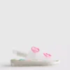 Double buckle strap glitter jelly slingback sandals