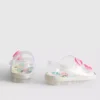 Double buckle strap glitter jelly slingback sandals
