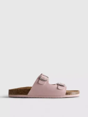 Double buckle-strap mule sandals