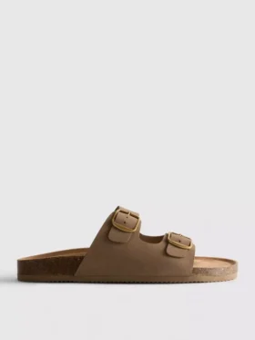 Double buckle-strap mule sandals