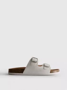 Double buckle-strap mule sandals