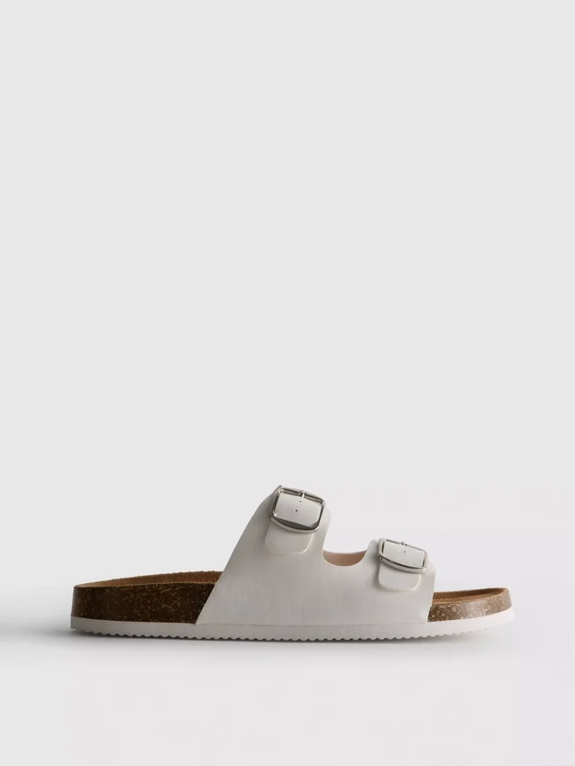 Double buckle-strap mule sandals