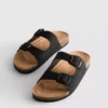 Double buckle-strap mule sandals