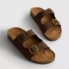 Double buckle-strap mule sandals