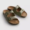 Double buckle-strap mule sandals