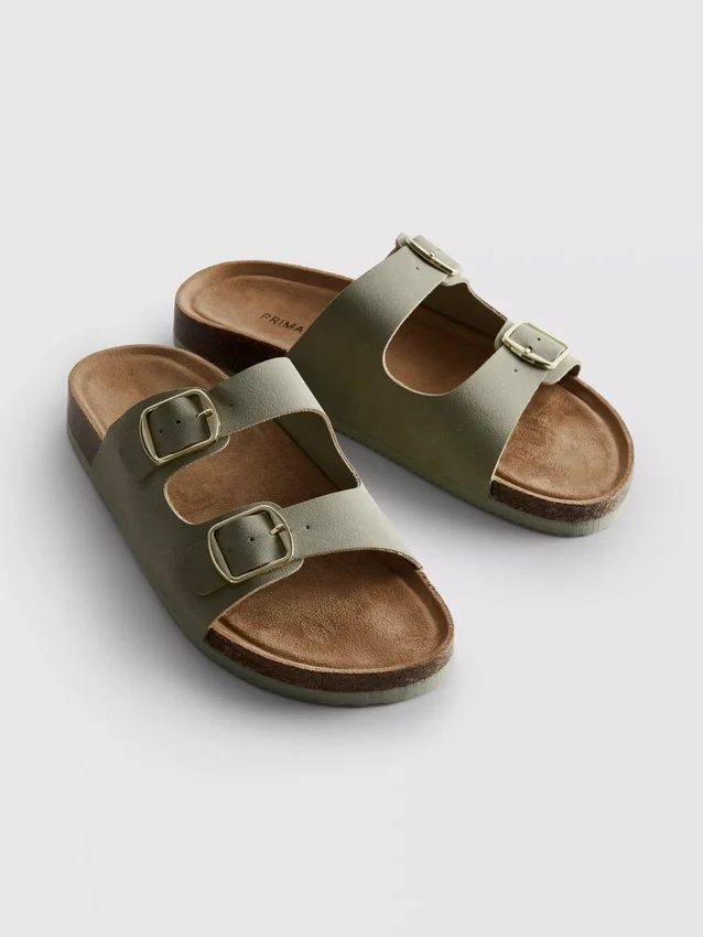 Double buckle-strap mule sandals