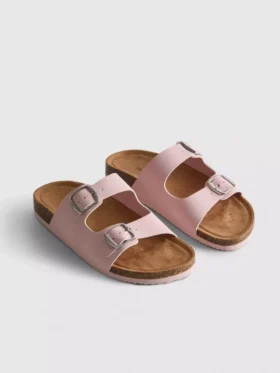 Double buckle-strap mule sandals