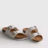 Double buckle-strap mule sandals