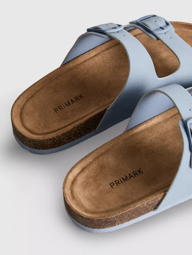 Double buckle-strap mule sandals