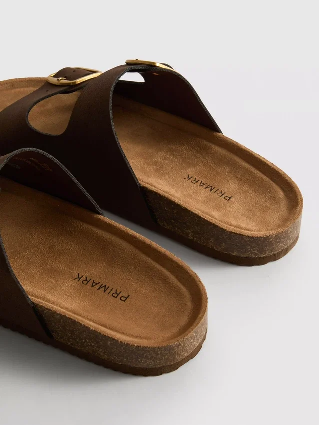 Double buckle-strap mule sandals