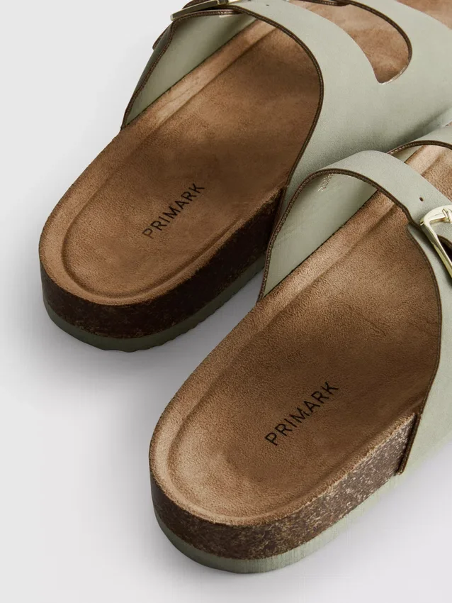 Double buckle-strap mule sandals