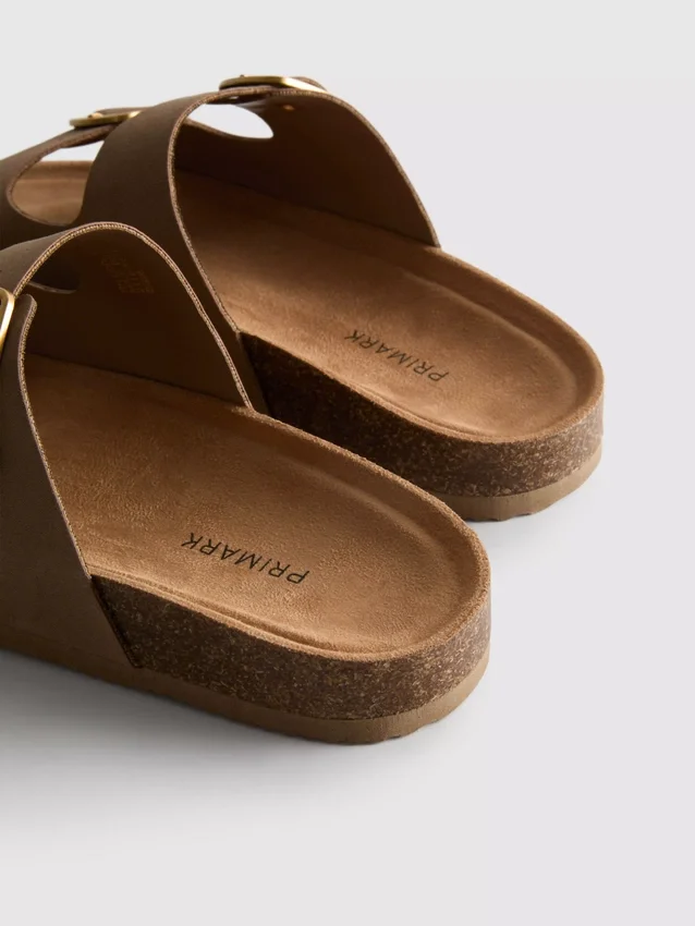 Double buckle-strap mule sandals