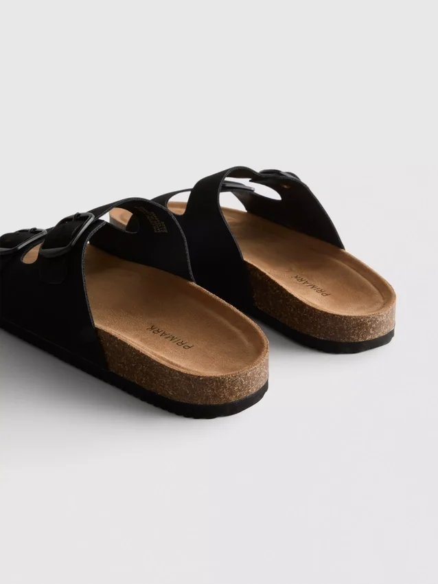Double buckle-strap mule sandals