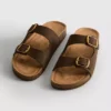 Double buckle-strap mule sandals