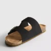 Double buckle-strap mule sandals