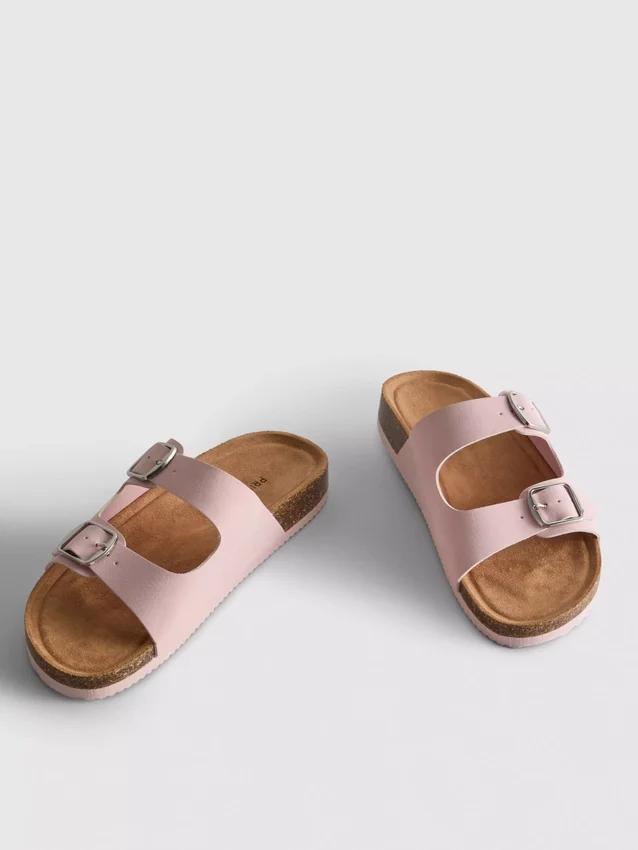 Double buckle-strap mule sandals