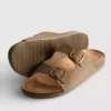 Double buckle-strap mule sandals