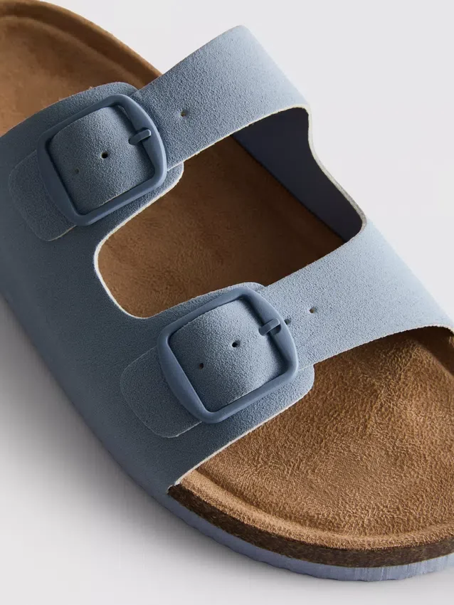 Double buckle-strap mule sandals