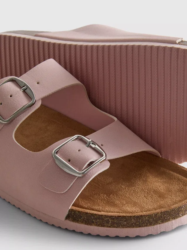 Double buckle-strap mule sandals