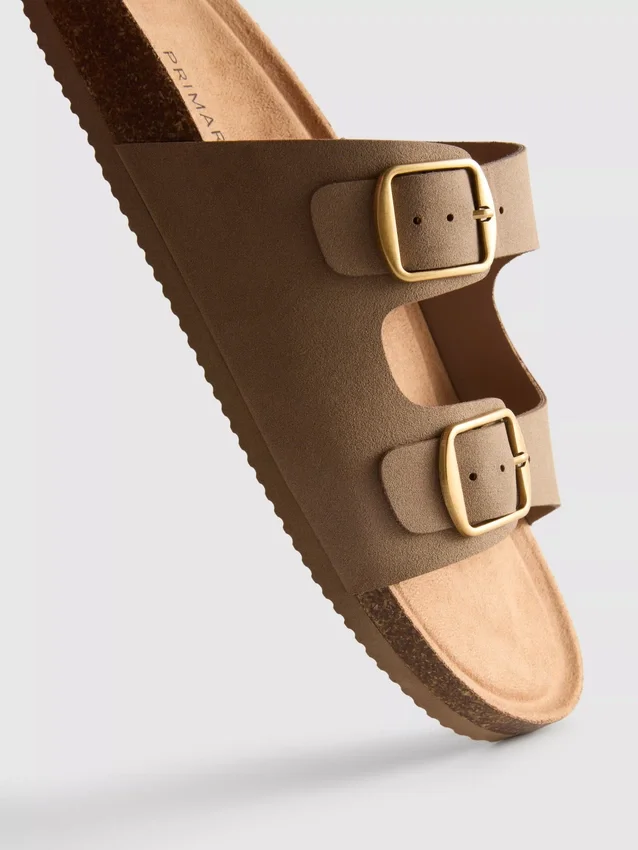Double buckle-strap mule sandals