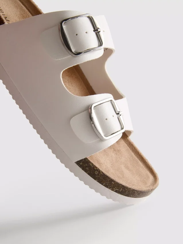 Double buckle-strap mule sandals