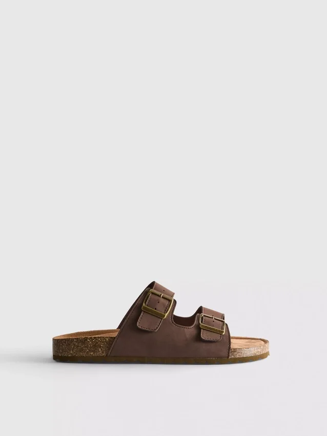Double buckle strap sandals