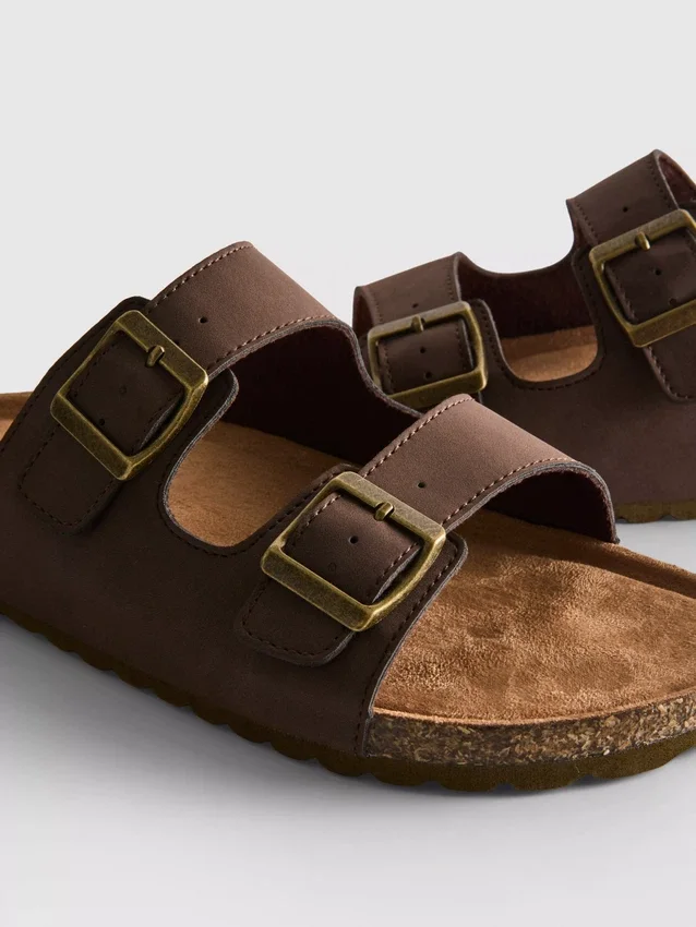 Double buckle strap sandals