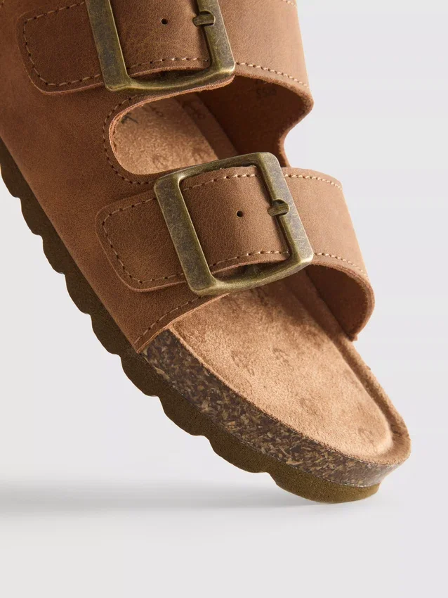 Double buckle strap sandals