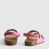 Double buckle strap slingback sandals