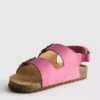 Double buckle strap slingback sandals