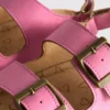 Double buckle strap slingback sandals