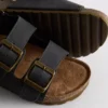 Double buckle strap slingback sandals