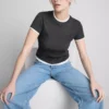 Double layered crew neck tee
