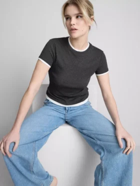 Double layered crew neck tee