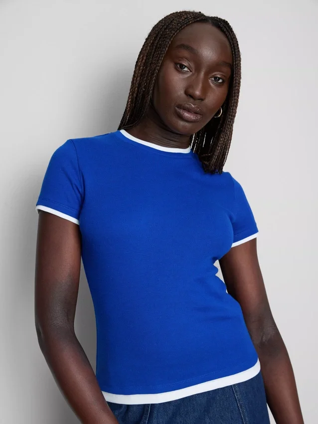 Double layered crew neck tee