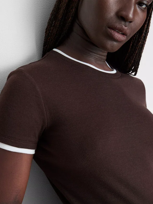 Double layered crew neck tee