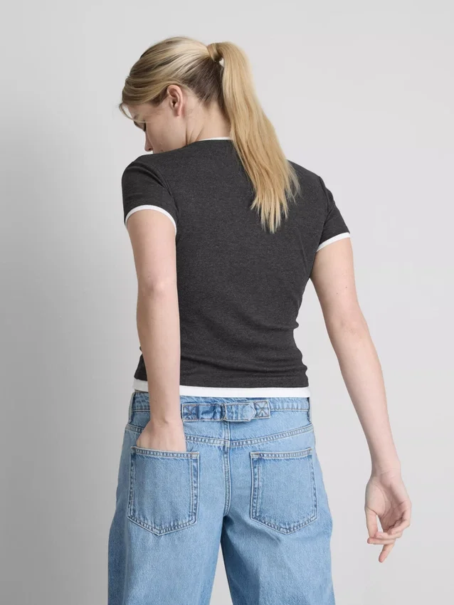 Double layered crew neck tee