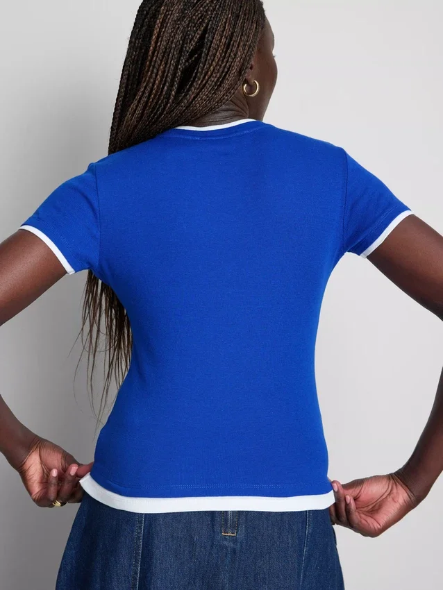 Double layered crew neck tee