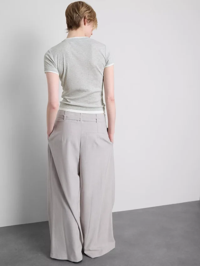 Double layered crew neck tee